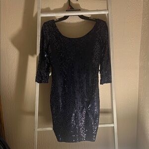 Wet Seal Dark Blue Sequin Mini Dress